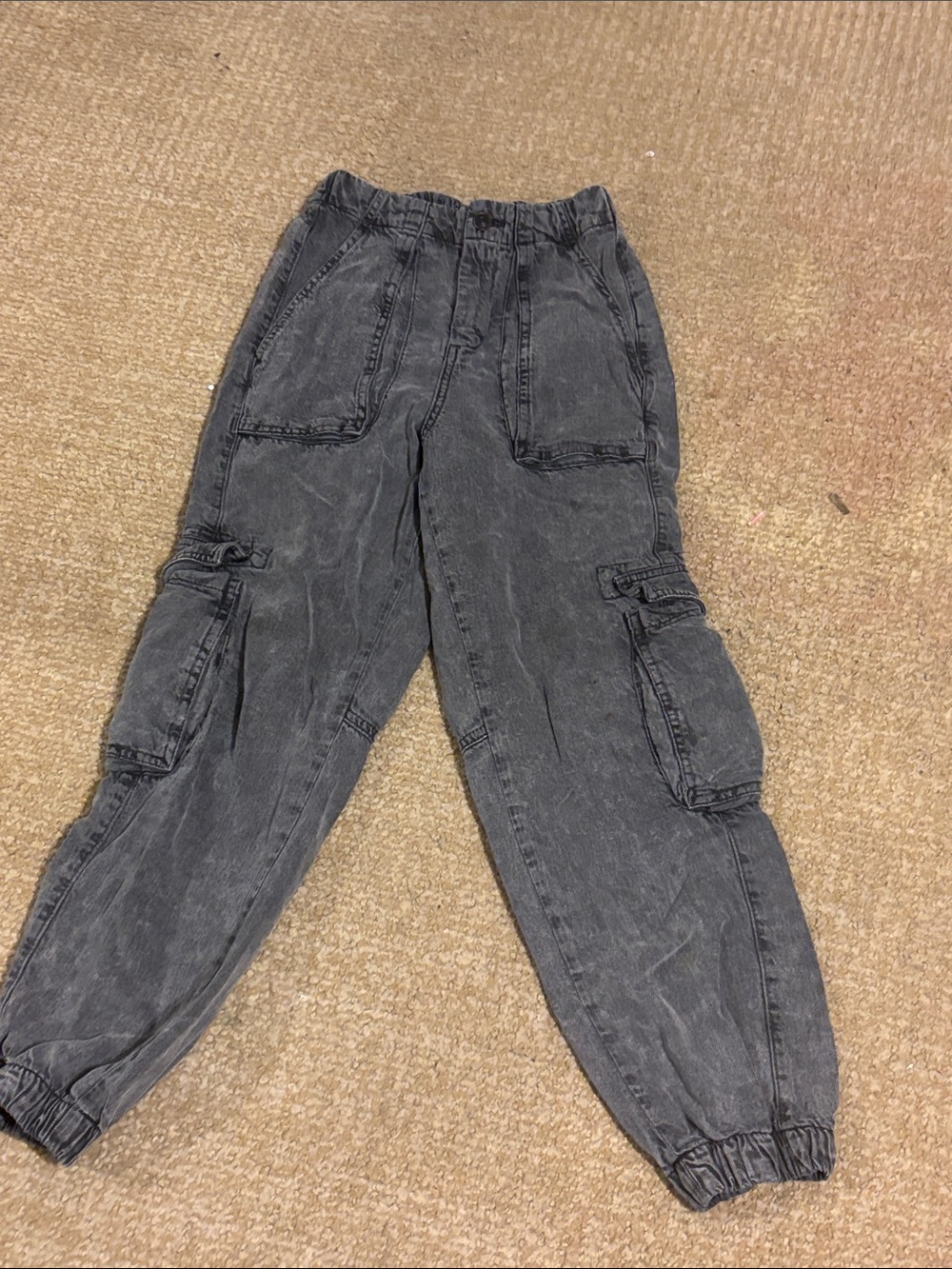 All saints  Washed Black Cargo Jogger Jeans for Women